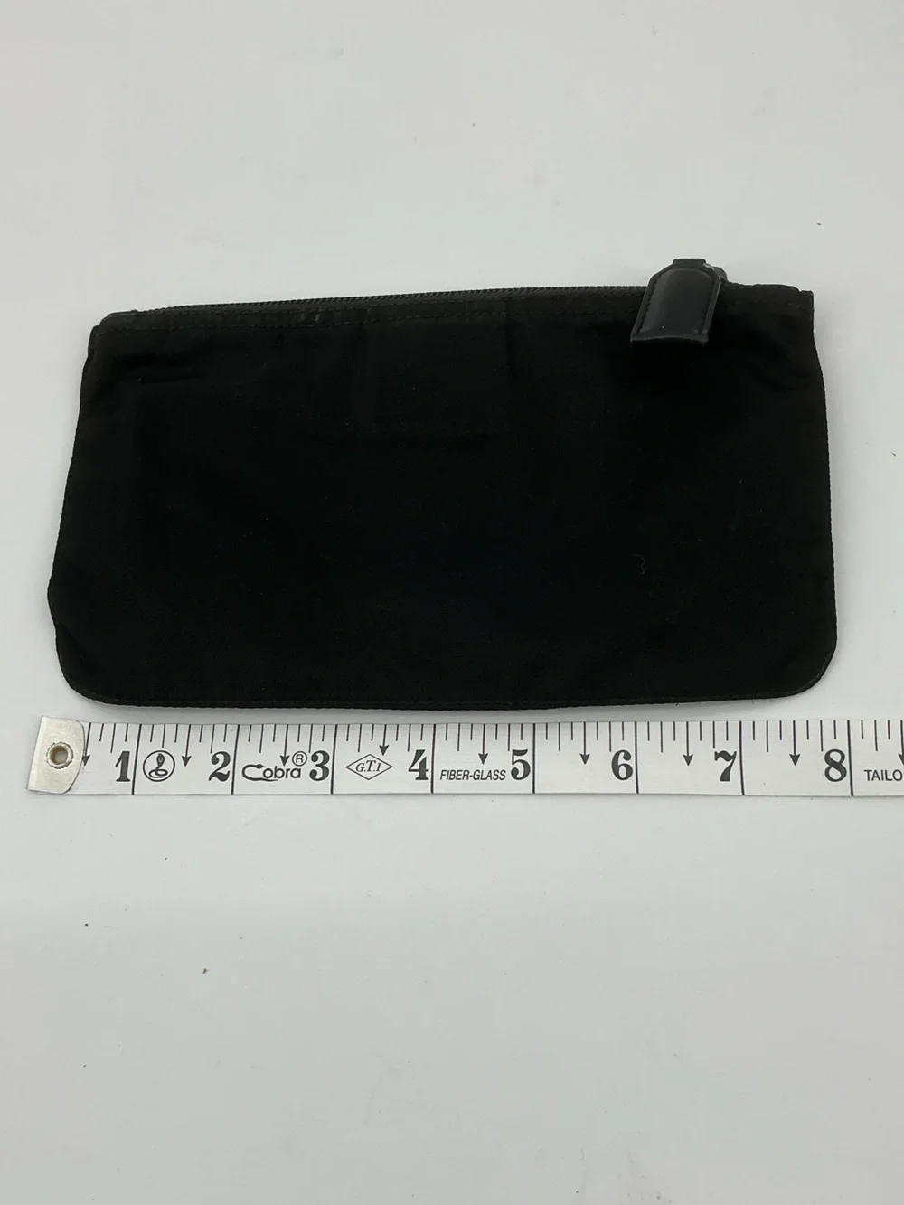 Prada Tessuto Nylon Zip Pouch Cosmetic Case Black Authentic COA
